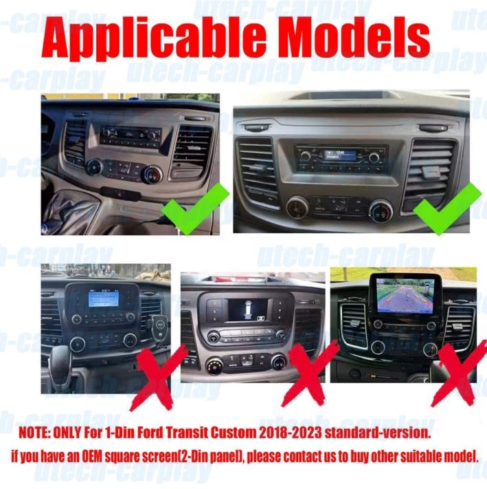 Ford Transit Custom compatible and incompatible dashboard guide