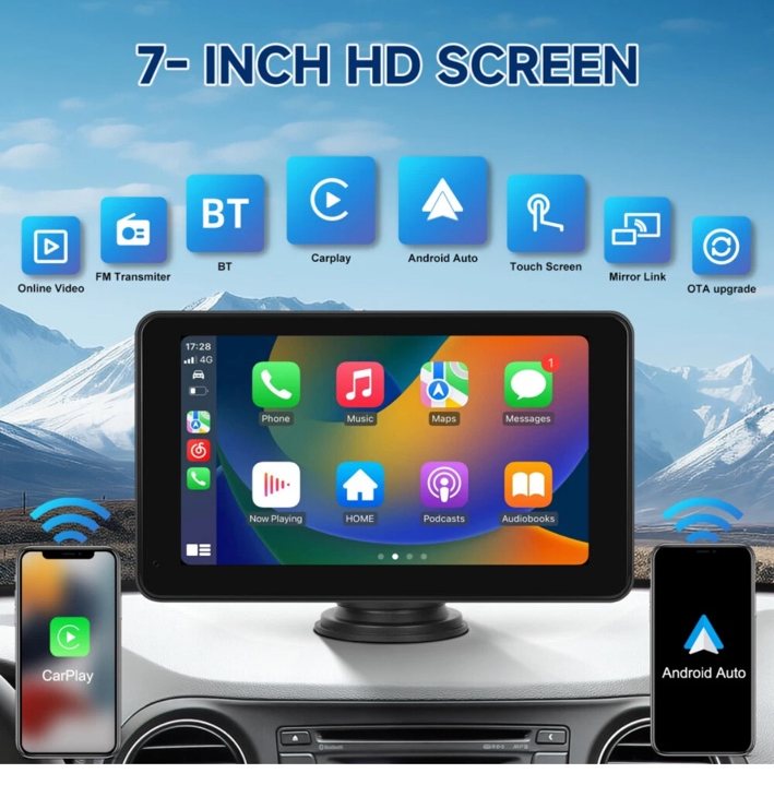 7 inch CarPlay touchscreen features