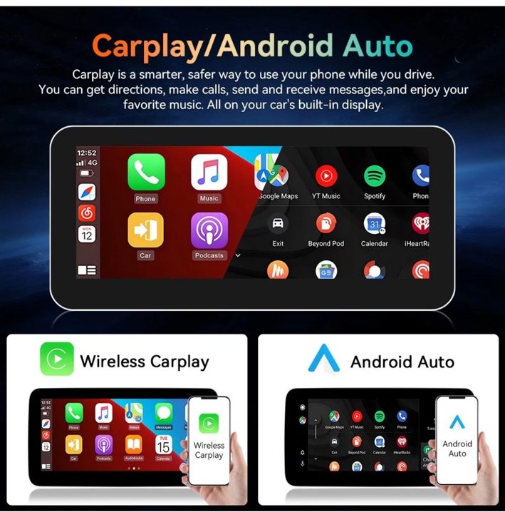 Wireless CarPlay and Android Auto feature illustration