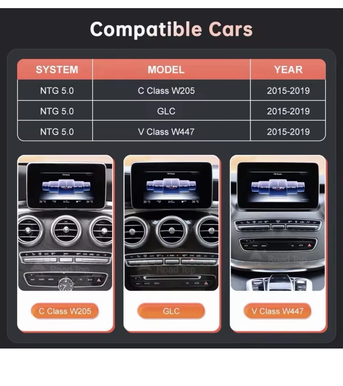Mercedes NTG 5.0 compatible vehicles
