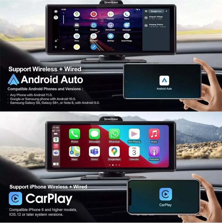 Supplier illustration of wireless and wired CarPlay and Android Auto